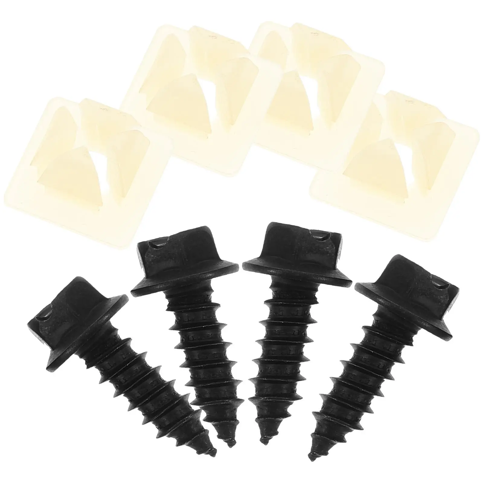 

8Pcs License Plate Mounting Kit Sturdy Plastic Nylon Clips Frame Screws Accessories Fasteners for Car Anti Rust Hardened