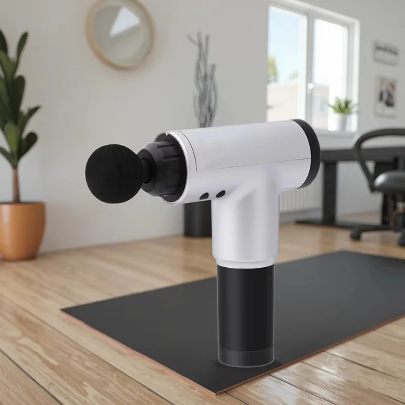 

Беспроводной электрический массажер для фасции, перезаряжаемый перкуссионный мышечный пистолет с 4 головками для массажа глубоких тканей тела