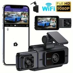 DASH CAM 3 Cameras WIFI Car Video Recorder 3-Channel Camera Dash Cam Front Inside Rear For Cars