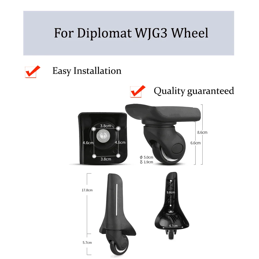 

For Diplomat WJG3 Universal Wheel Replacement Trolley Case Luggage Pulley Silent Smooth Shock Absorbing Accessories Caster Wheel