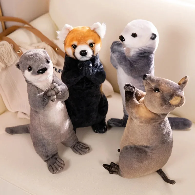 Raccoon Otter Kangaroo Plush Toy 35cm Cute Doll Prayers Small Animals PP Cotton Short Plush Doll Cloth Doll Unisex Birthday Gift