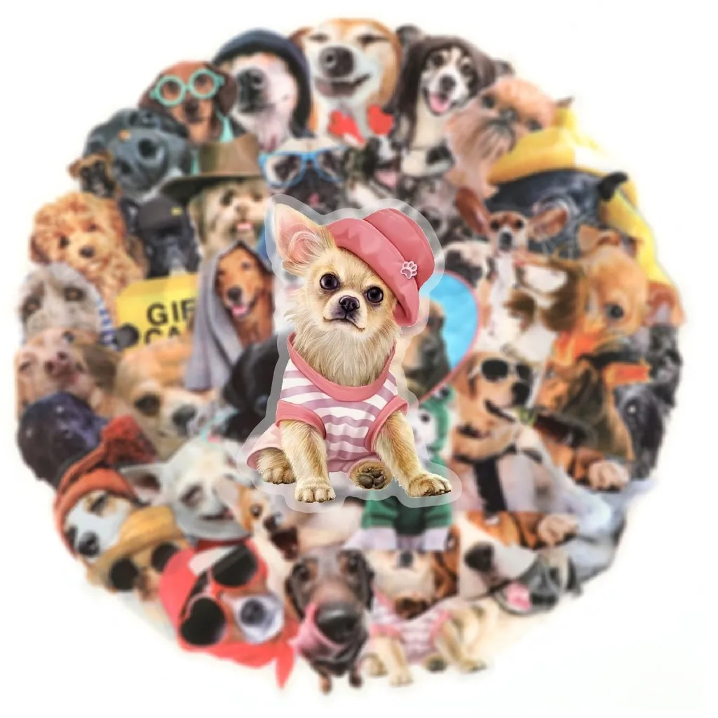50pcs Transparent Clear Dog Emoji Stickers Waterproof Decals for Tech & Travel RecordingYourLife Store