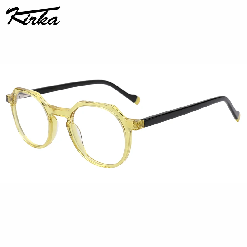 

Kirka Optical Children Kids Glasses Acetate Oval Crystal Boys&Girls Frames Laminating Temple Tips Child Eyeglasses WK1059