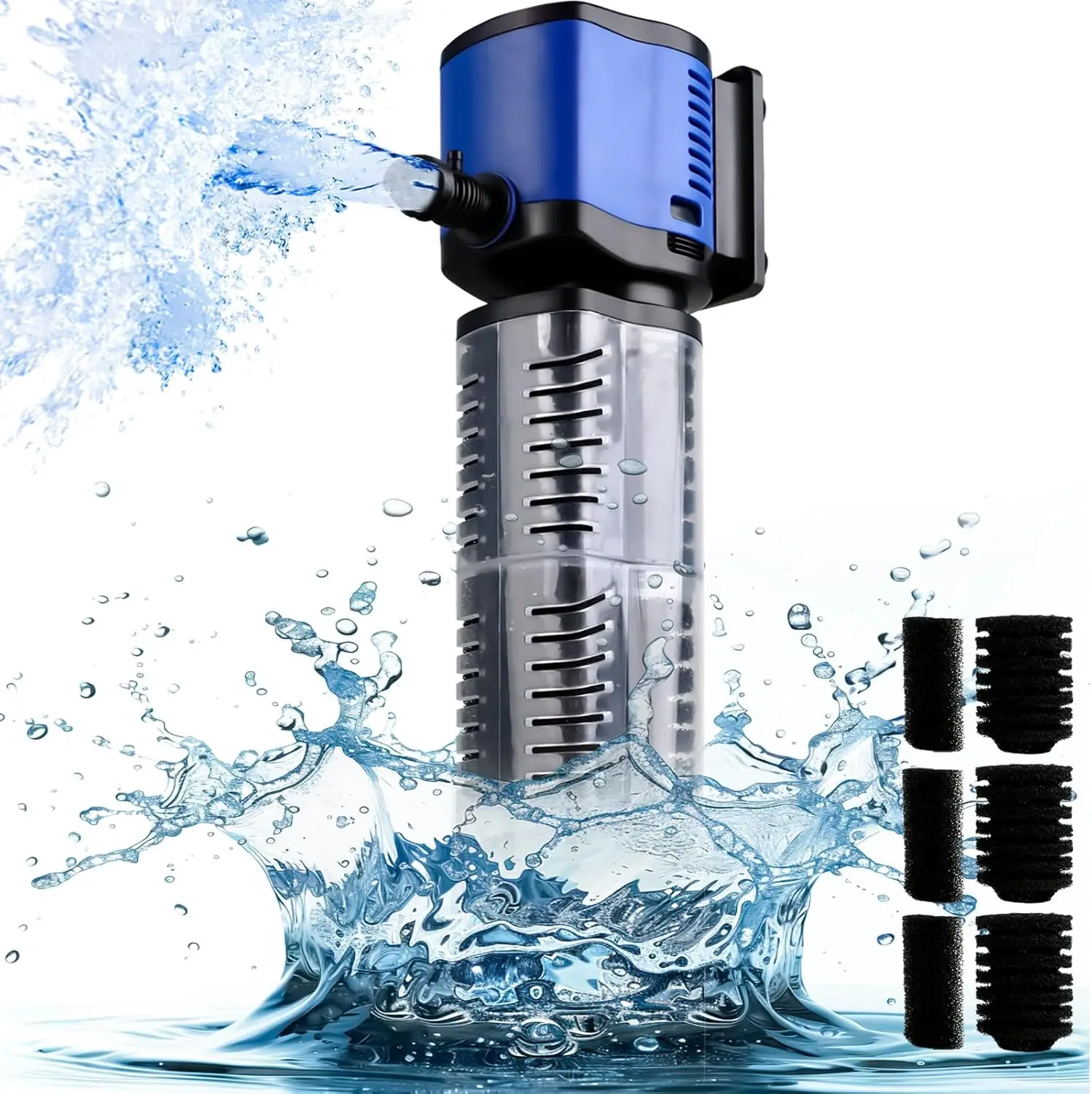 

Погружной аквариумный фильтр с высоким расходом 660GPH для резервуаров емкостью 100–300 галлонов, идеально подходит для среды крупных рыб и черепах