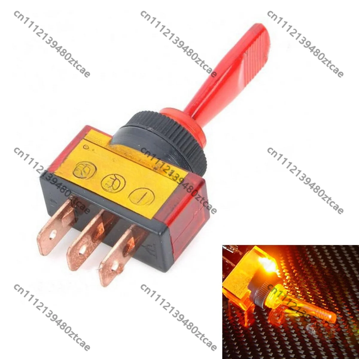 12V Illuminated Toggle Switch With Night LED Light Auto Modification Control Button Accessory