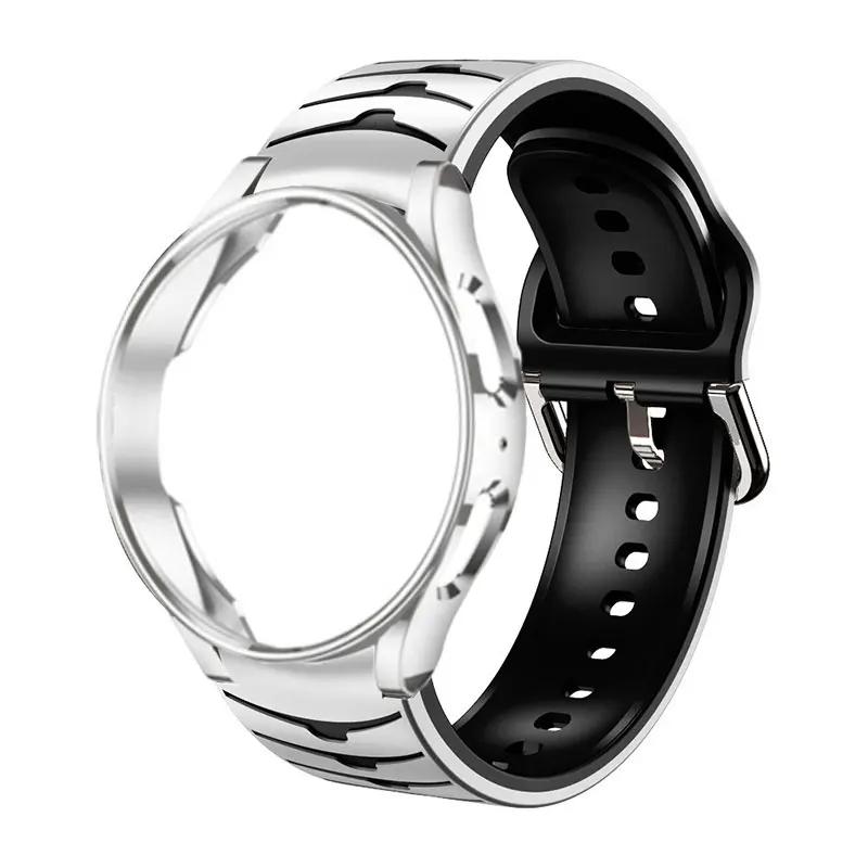 Correa de silicona sin huecos para Samsung Galaxy Watch 4/5/6, 44mm, 40mm, 4, 6, classic, 43, 47mm, correa de 45mm y funda