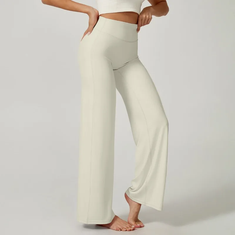 Straight Leg Pants Ultra Soft Butter Fabric Women Mid-Waist Yoga Pants Naked Feel Sports Leggings Pilates Running Sport Trousers