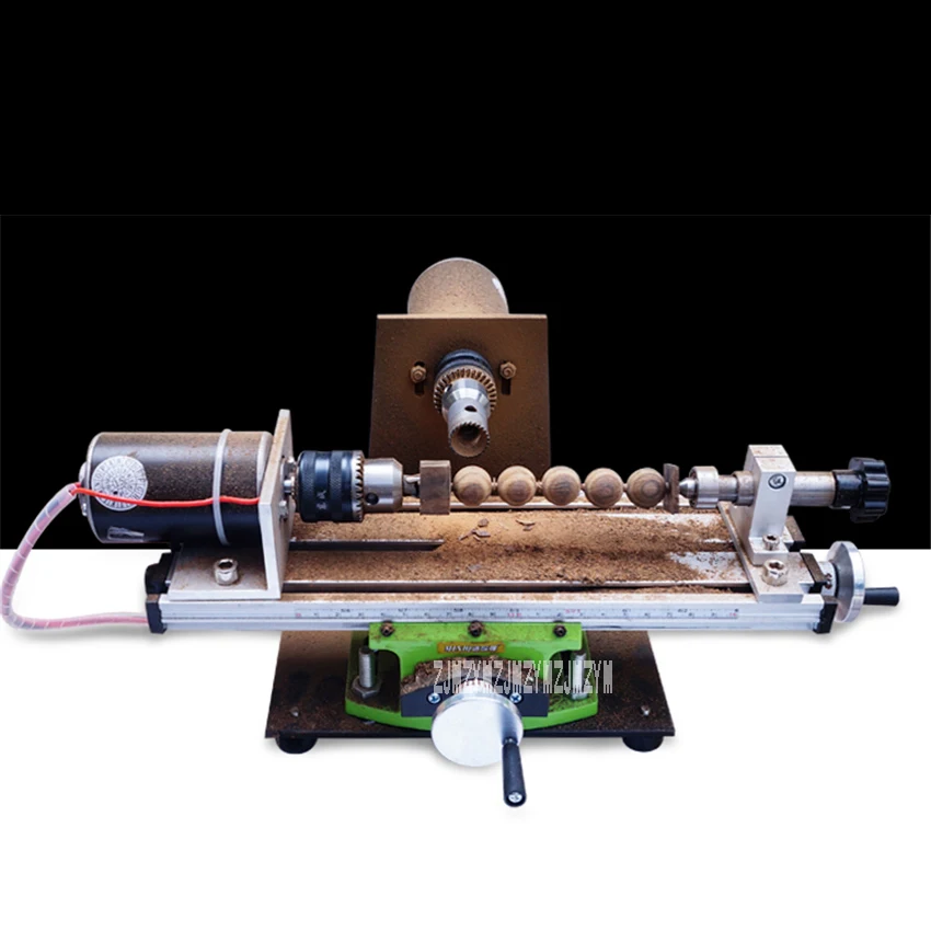 Electric Mini Lathe Bead Machine Household Wooden Beads Machine Wood Beads Woodworking Machine DIY Beading Machine 220V 0-120mm