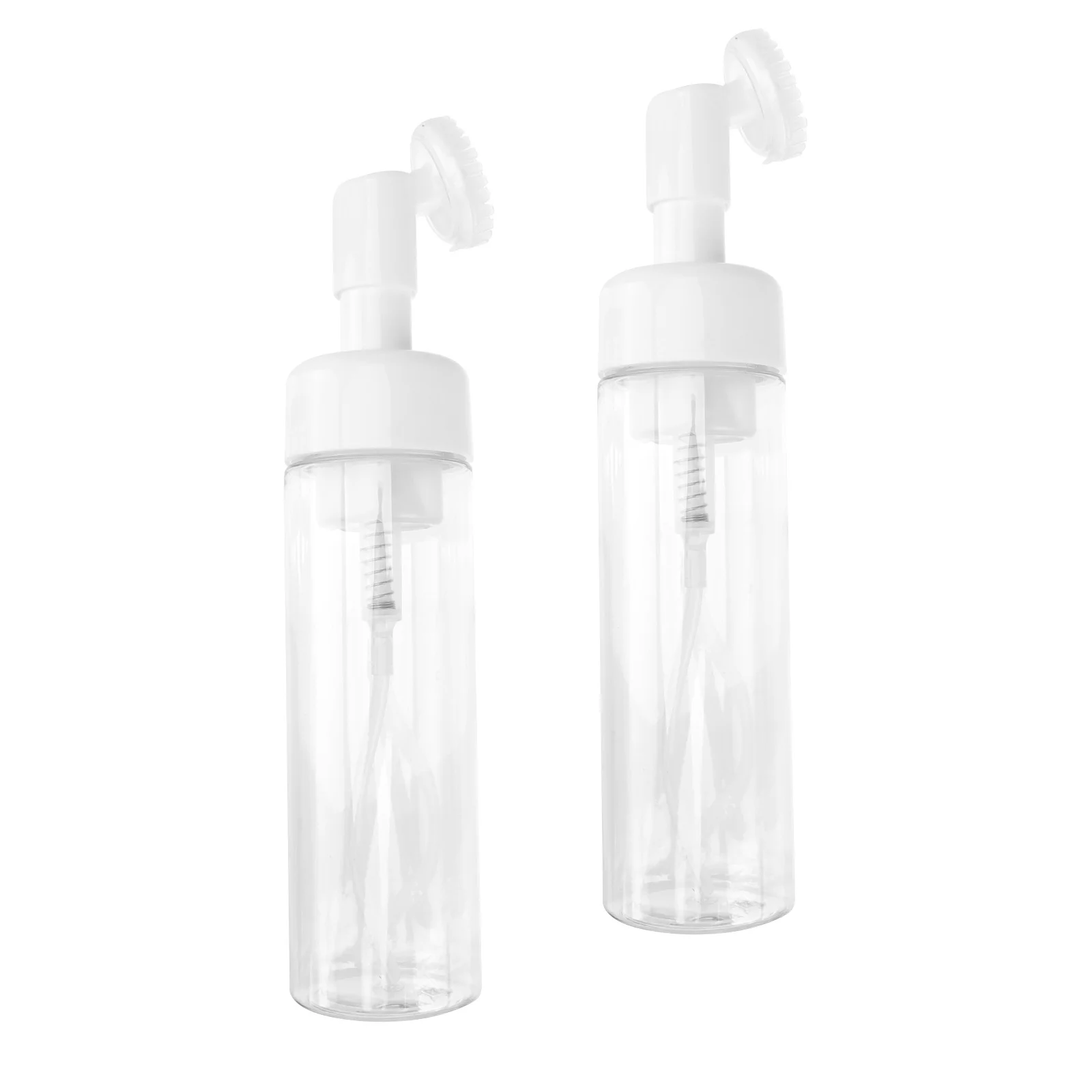 

2pcs Empty Foaming Sub Bottle Portable Travel Dispenser Brush Head Soap Shampoo Shower Gel Facial Cleanser Container Leak Proof