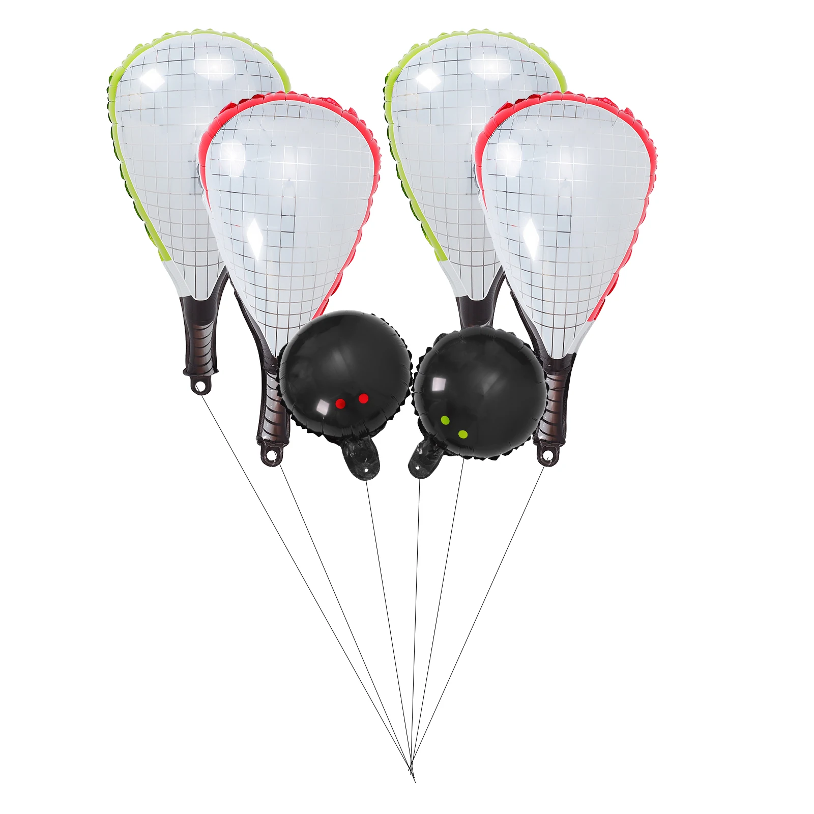 

6 Pcs Inflatable Squash Bat Mini Tennis Ball Balloons Boys Birthday Party Decorations New Year Large Racket Aluminum