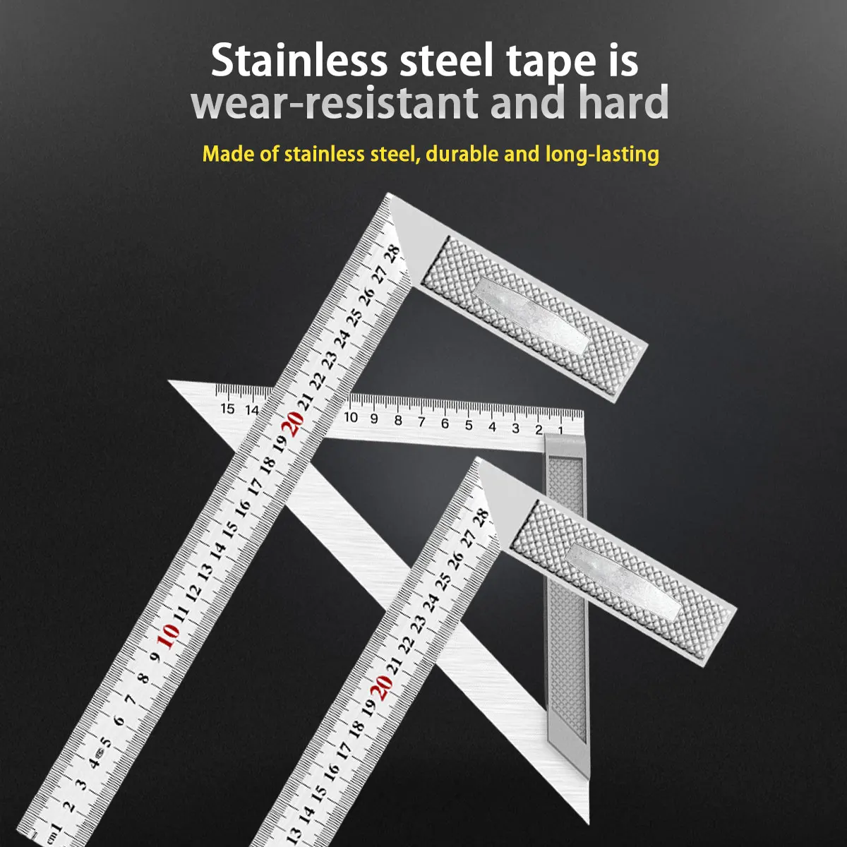 30/50CM Right Angle Ruler Measuring Layout Tool Stainless Steel Square 90 Degree Ruler Precision For Building Framing Gauges