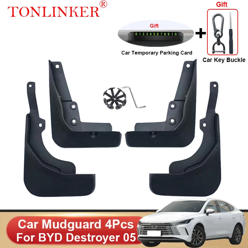 

TONLINKER Car Mudguard For BYD Destroyer 05 Sedan PHEV 2022 2023- Mudguards Splash Guards Front Rear Fender Mudflaps Accessories