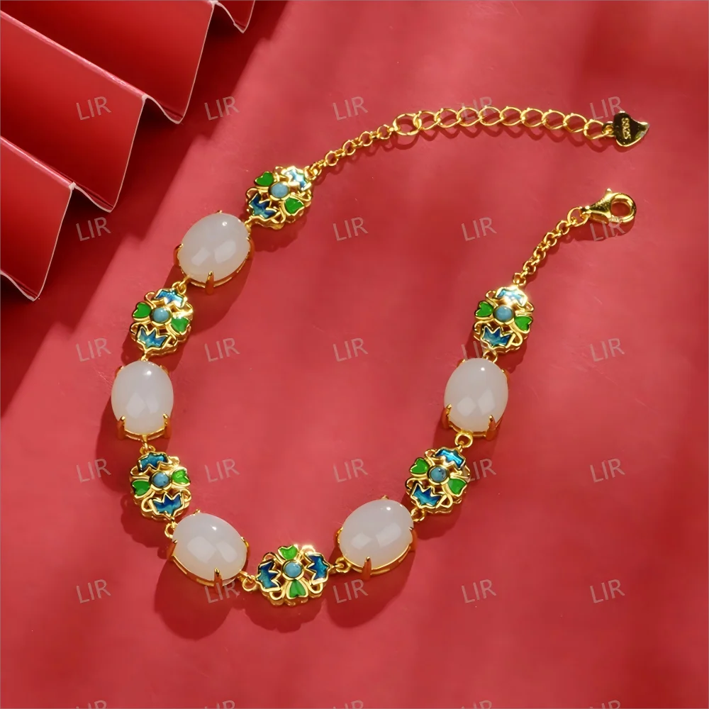 سوار LIR S925 من الفضة الإسترليني الطبيعية من المينا اليشم الهيتي - اختيار المرأة النبيلة |   الراقية الفاخرة |   مجوهرات عصرية أنيقة