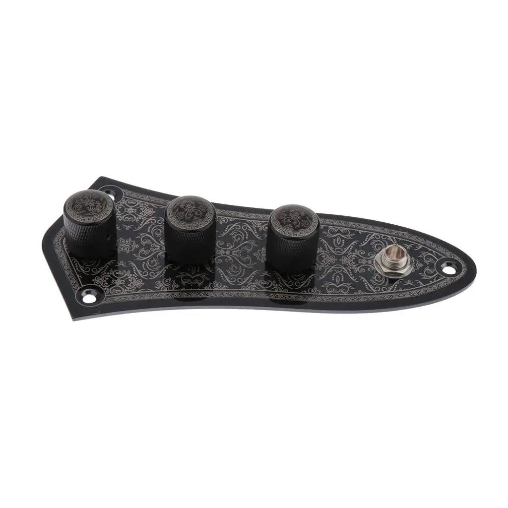 Iron Jazz Bass Control Plate Prewired Loaded with Volume Tone Knobs Socket for JB Guitar Wiring Harness Upgrade Parts view 4