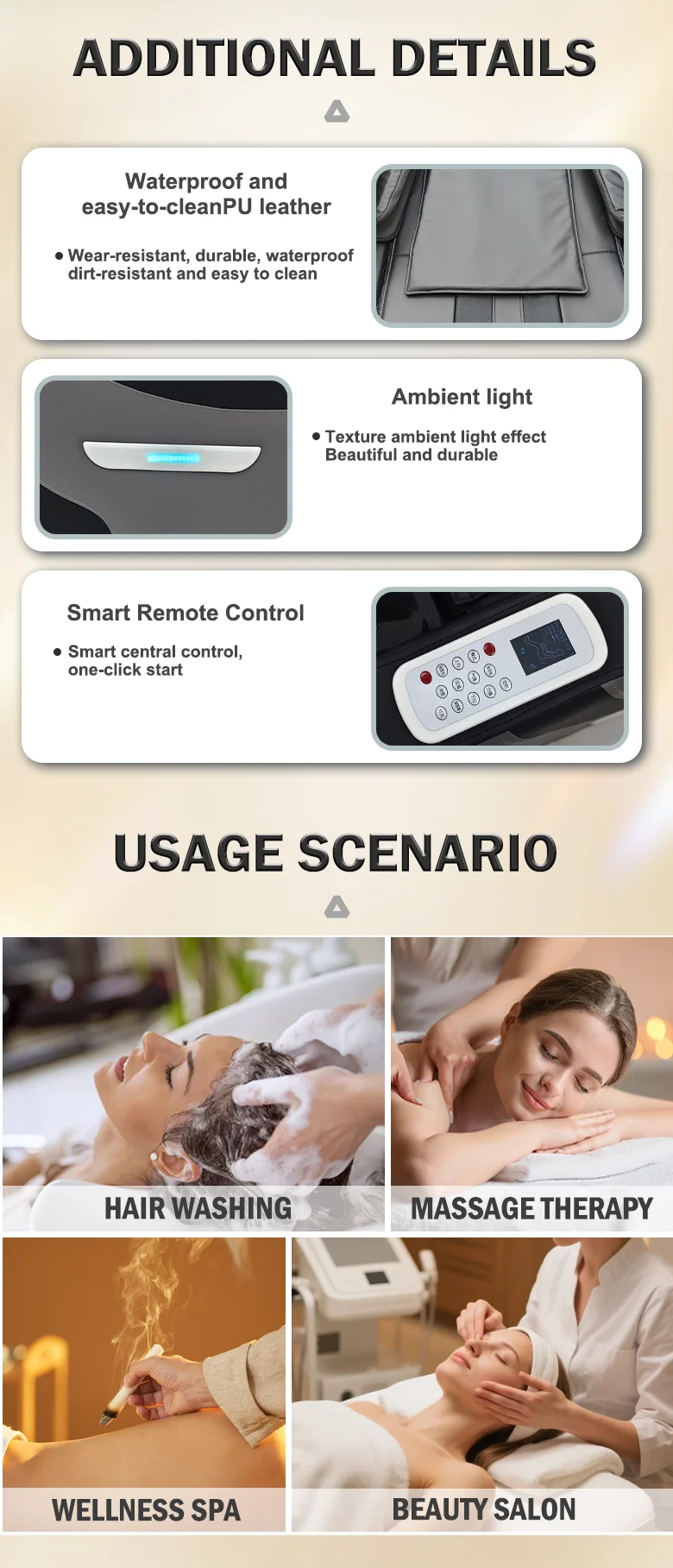 Hydraulisches Elektrisches Shampoo-Waschbett mit Kopfmassagebecken für Professionelle Schönheitssalonausstattung – Detail 7