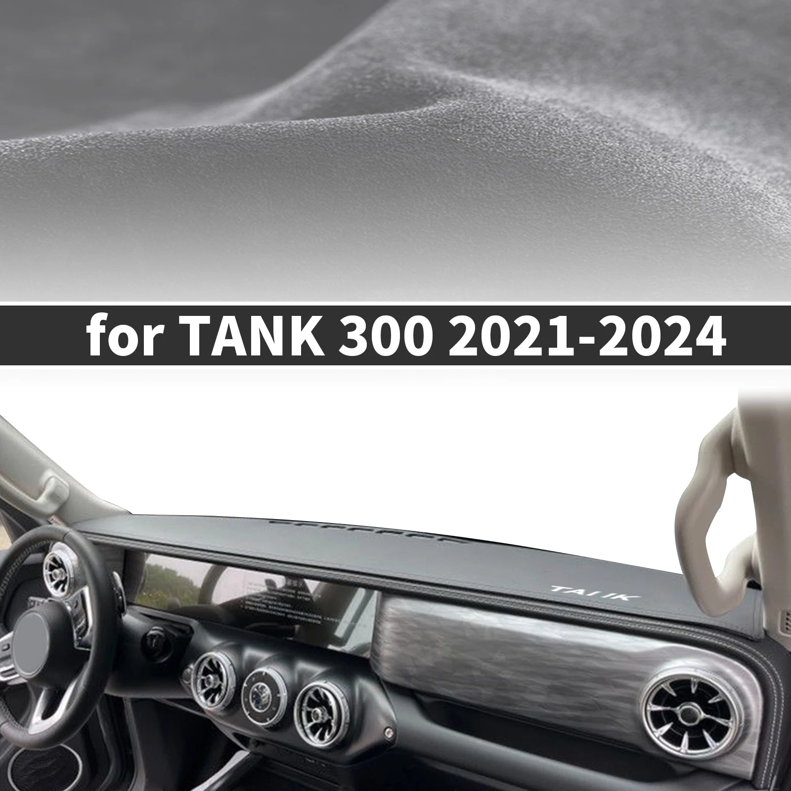 

fit for GWM TANK 300 2021 2022-2024 WIHTE LOGO Car Accessories Dashmat Dashboard Cover Pad Protective Carpet DashMat Sunshade