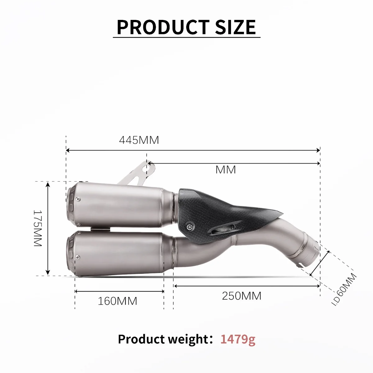 Modified Titanium Rear Exhaust for Ducati 959, Special Exhaust with Non-Destructive Installation
