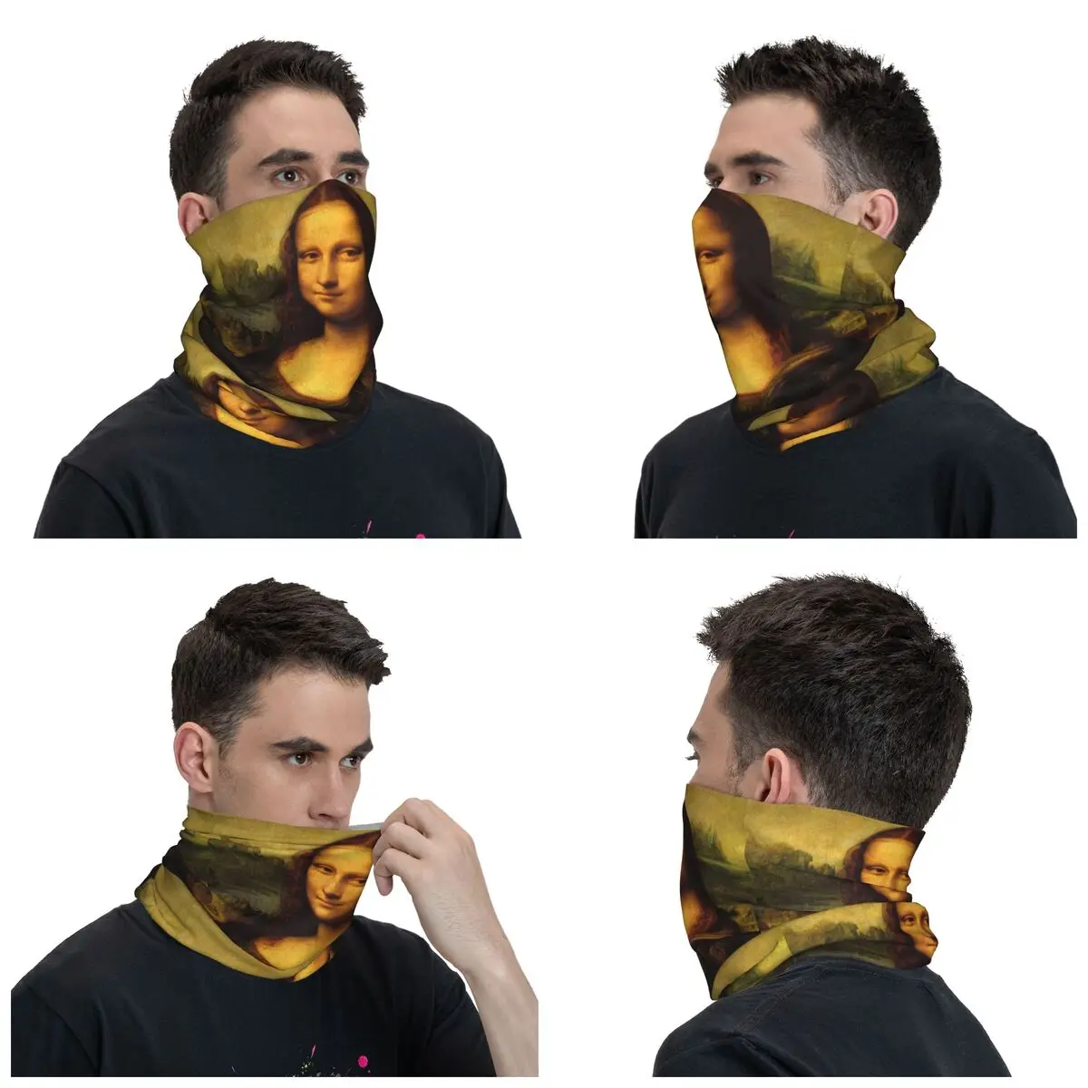 Mona Lisa By Leonardo Da Vinci Winter Headband Neck Warmer Men Women Hiking Hunting Tube Scarf Painting Art Face Bandana Gaiter