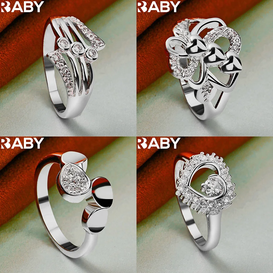 

URBABY 925 Sterling Silver Size 7-10 Geometric Ring For Women Men Fashion Jewelry Charm Grace Noble Wedding Accessories