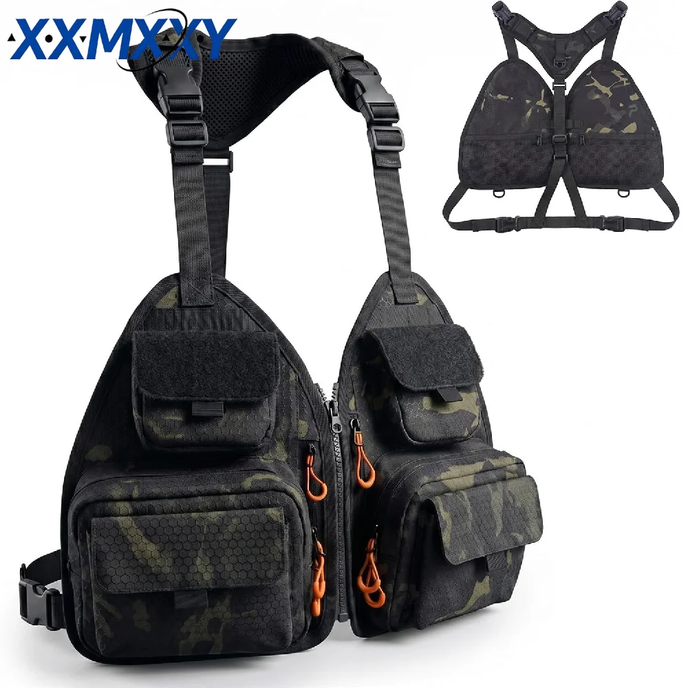 Fishing Lure Front Chest Vest Travel Backpack Camping Hiking Outdoor Cycling Mountaineering Gear Tactical Tackle Bag for Men Sac