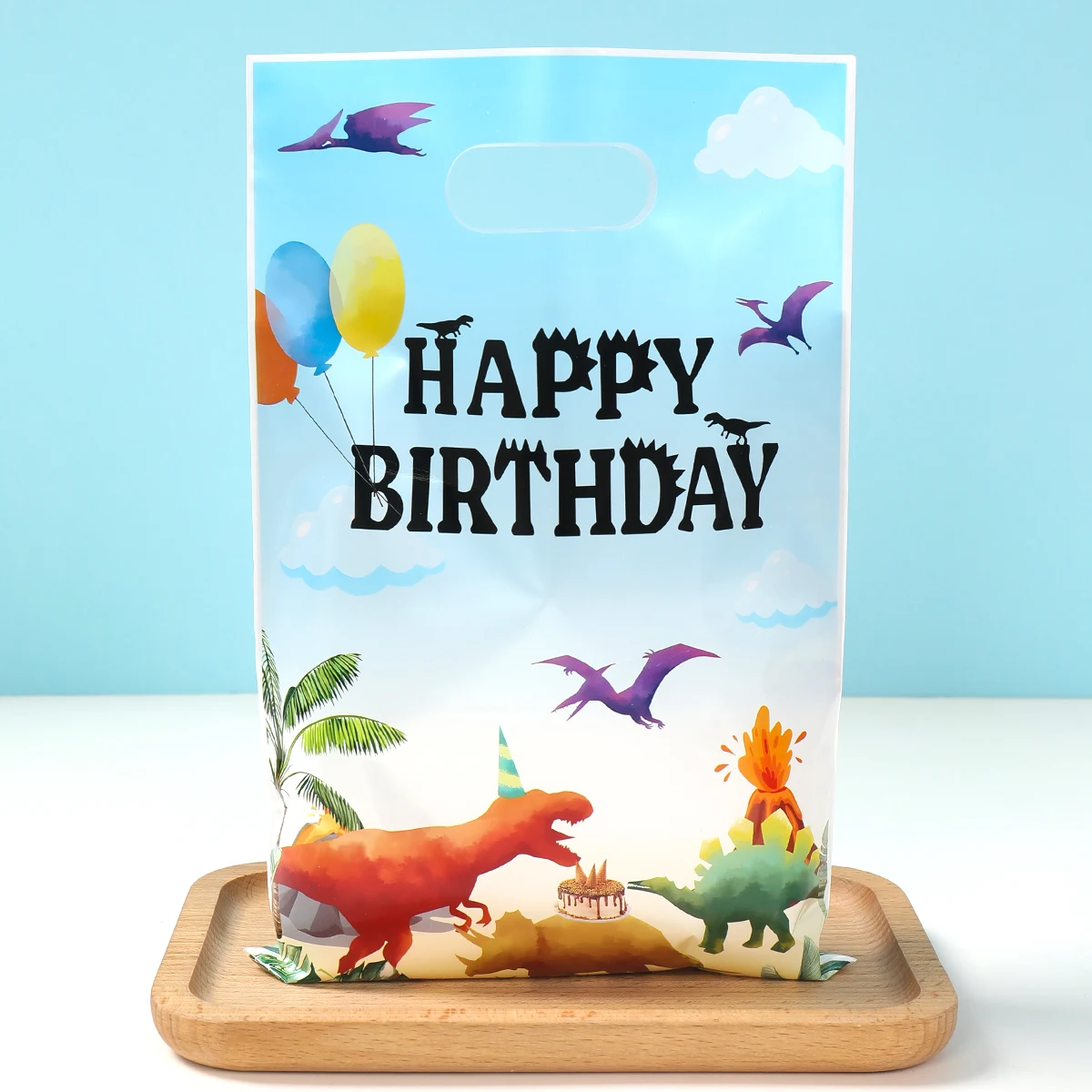 10/25/50 قطعة الكرتون ديناصور حقيبة يد هدية صغيرة التعبئة حقيبة الغابة ديناصور عيد ميلاد الديكور الاطفال استحمام الطفل لوازم الحفلات