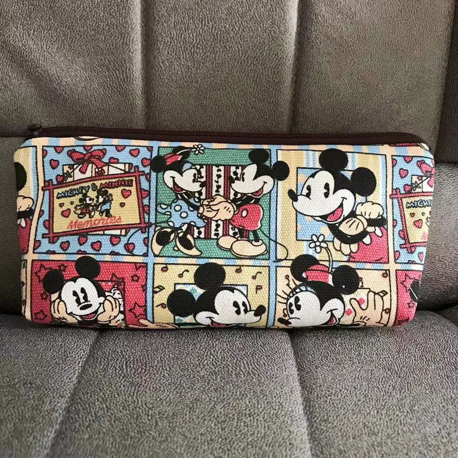 Disney Cartoon Mickey Mouse Cosmetic Storage Bag Kawaii Pattern Minnie Mouse borse per il trucco da viaggio per donna pochette portatile