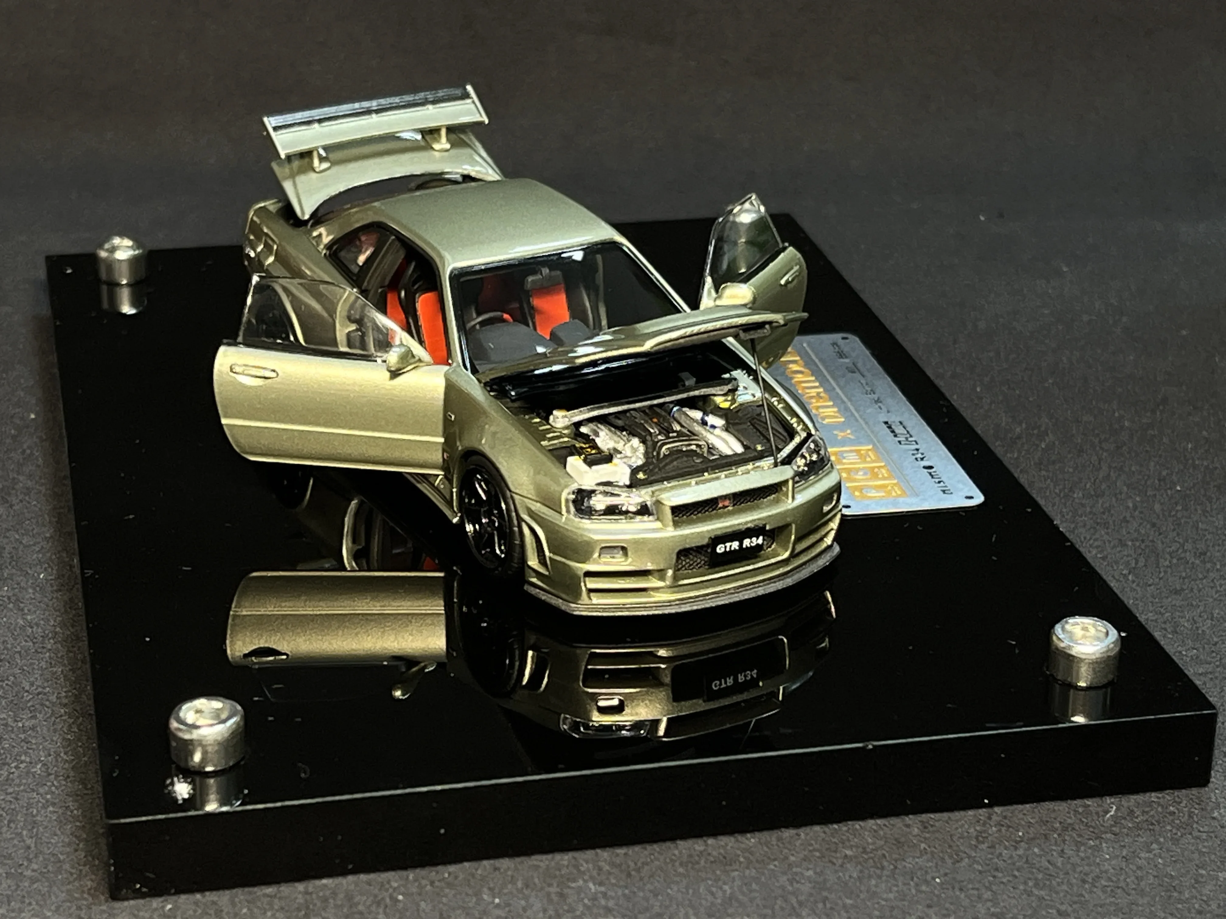 PGM&One model 1:43 R34 Z - Tune Full Open Emerald Green Front Wheel Steering Limit 300 Model Car