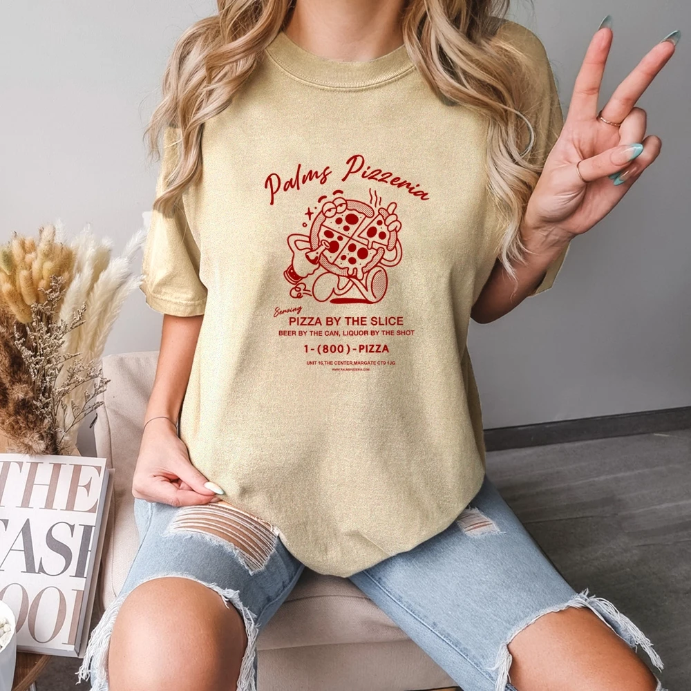 

Women’s Graphic Tee Pizza Lover Tee Food Brand Shirt Women Casual Outfit Trendy Top Tees Valentine’s Day Shirts Women’s Clothes