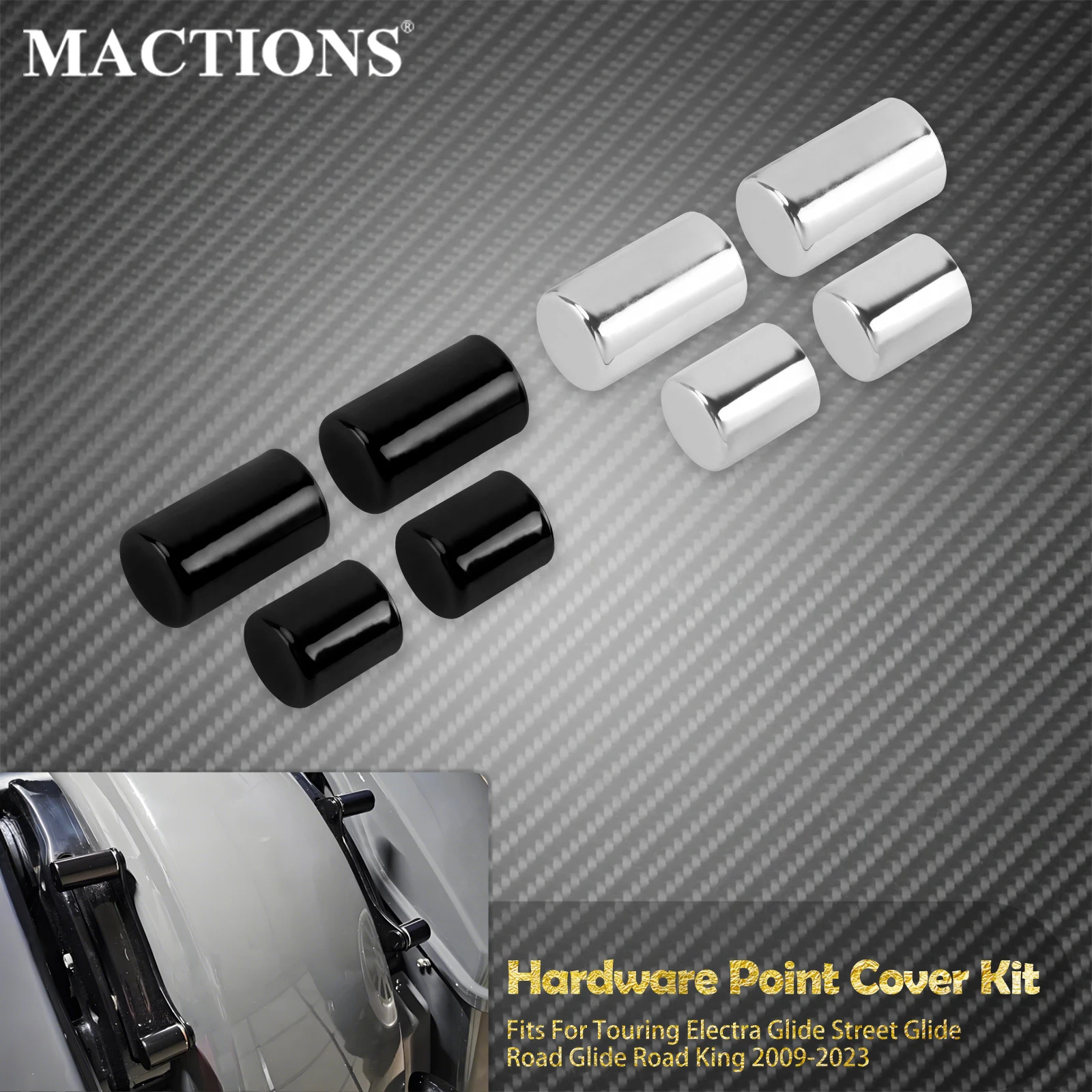 

Motorcycle Docking Hardware Point Cover 4PCS For Harley Touring 2009-2023 Road King Street Electra Glide Ultra Limited FLTR FLHT