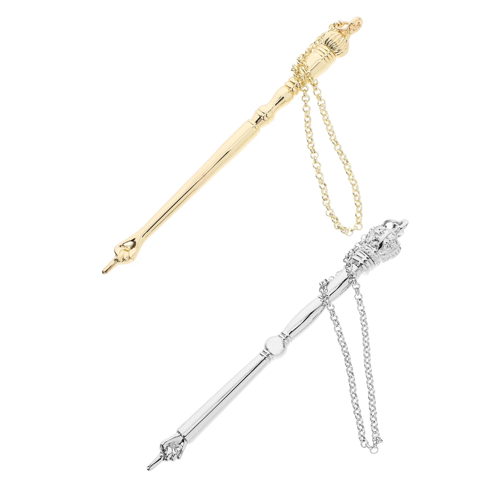

2Pcs Metal Torah Pointer Chain Jewish Bible Reading Tool Precise Finger Pointer Ideal Mitzvah Present Bible Accessories