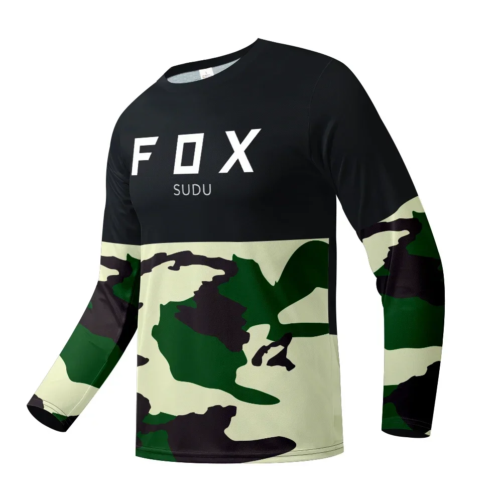 FOX SUDU Men\'s Long Sleeve Motocross Cycling Jersey MTB Downhill Mountain Bike MTB Shirts OffroadDH Motorcycle Enduro Clothing