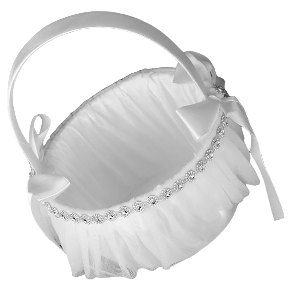 1 قطعة يده لتخزين بتلات الزفاف العروس زهرة الحاويات ريفي الدانتيل تصميم الطرف الديكور سلة للزهور الزفاف