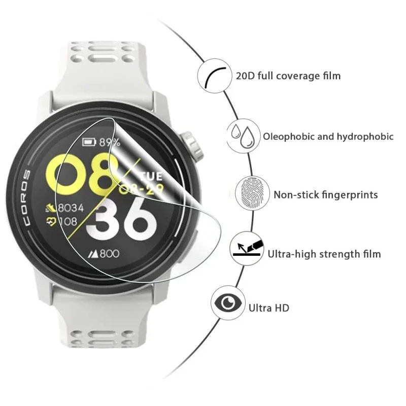 5 Pack Screen Protector For Coros Pace 4 SmartWatch Soft TPU Repairable Hydrogel Film Anti-Scratch For Coros Pace 3 Easy Install