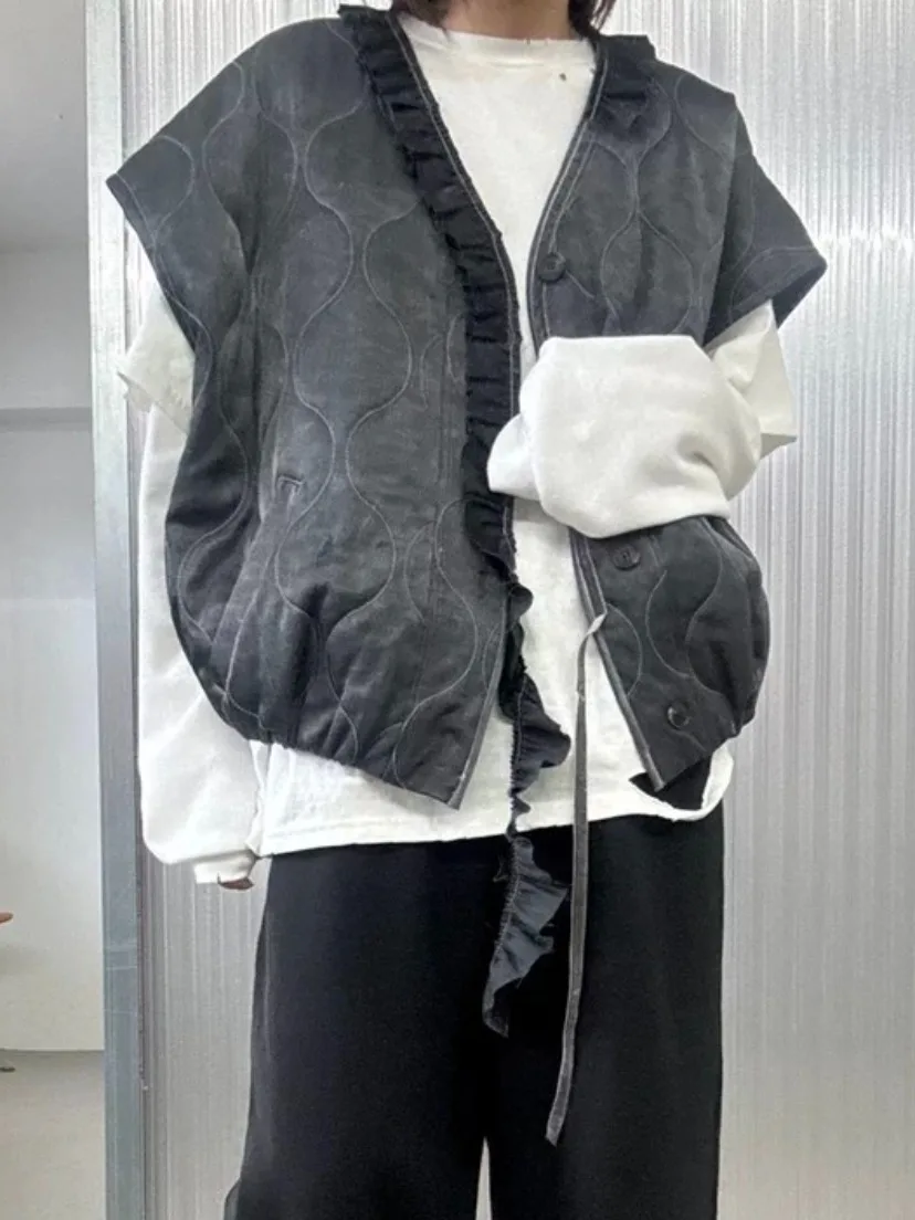 Faionable Versatile Loose Cotton Vest Women's Early Autumn New Sle Streetwear Trendy Inner Wear Suitable for Various Occa...