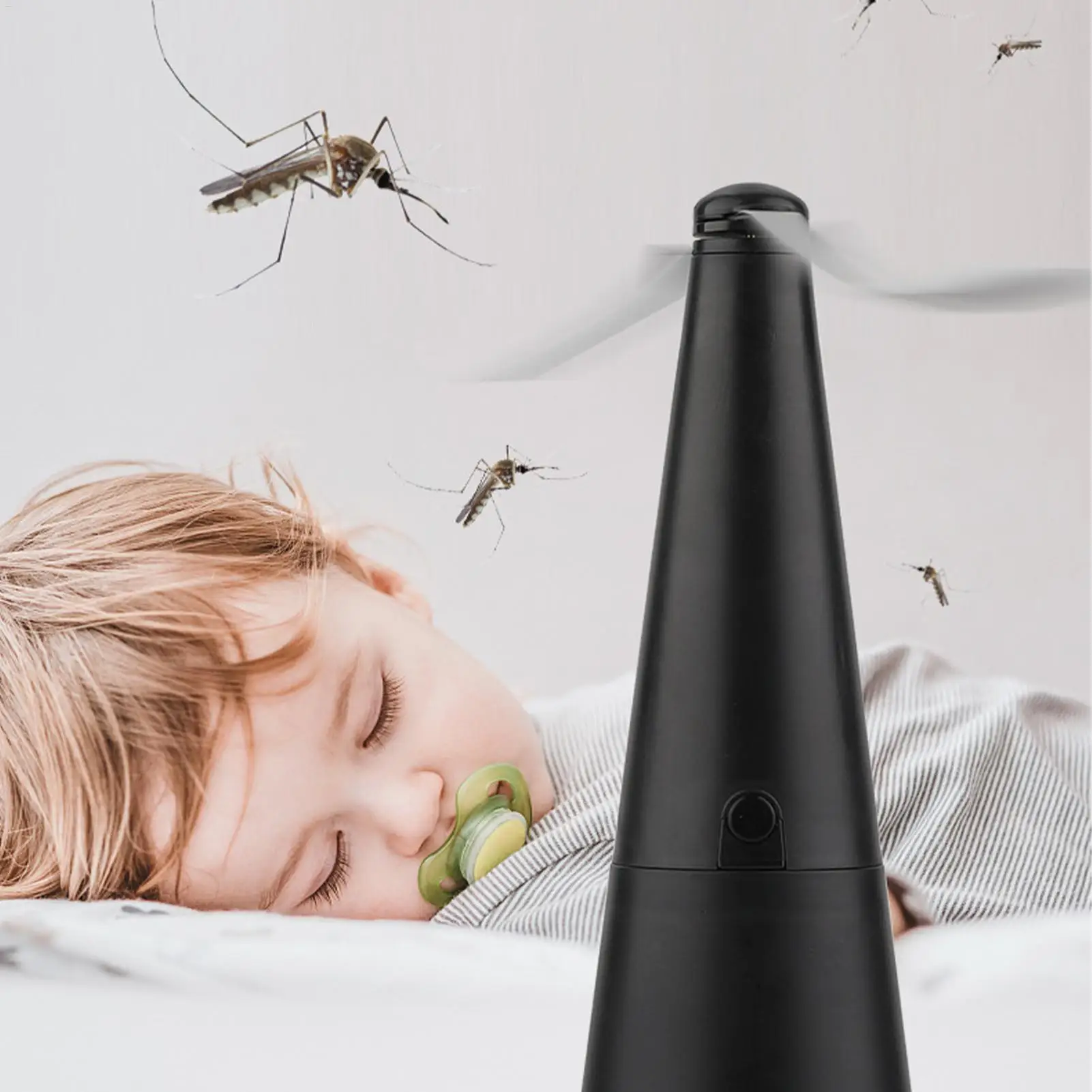 Ventilador Antimosquitos para Mesa de Exterior, Ventilador Giratorio para Alimentos, Ventilador USB para Mesa, Ahuyentador de Moscas