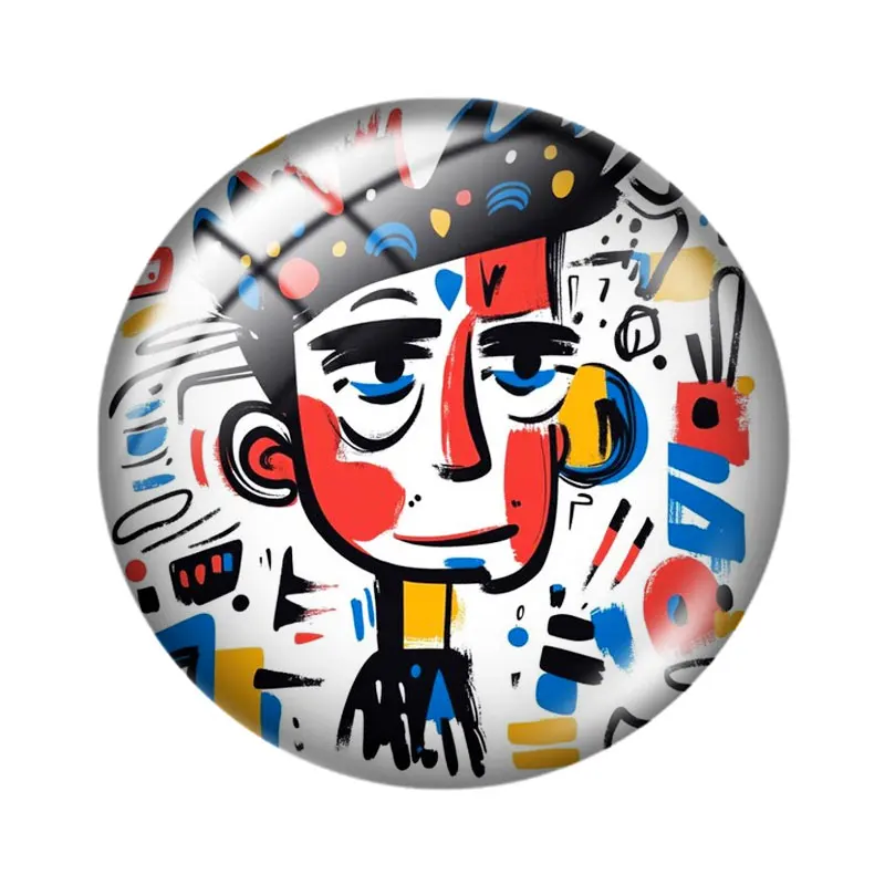 الصبي خط الفن 12/18/20/25 مللي متر الزجاج كابوشون قلادة سوار قلادة خواتم للمجوهرات التجريبي أقراط الظهر صنع النتائج #5