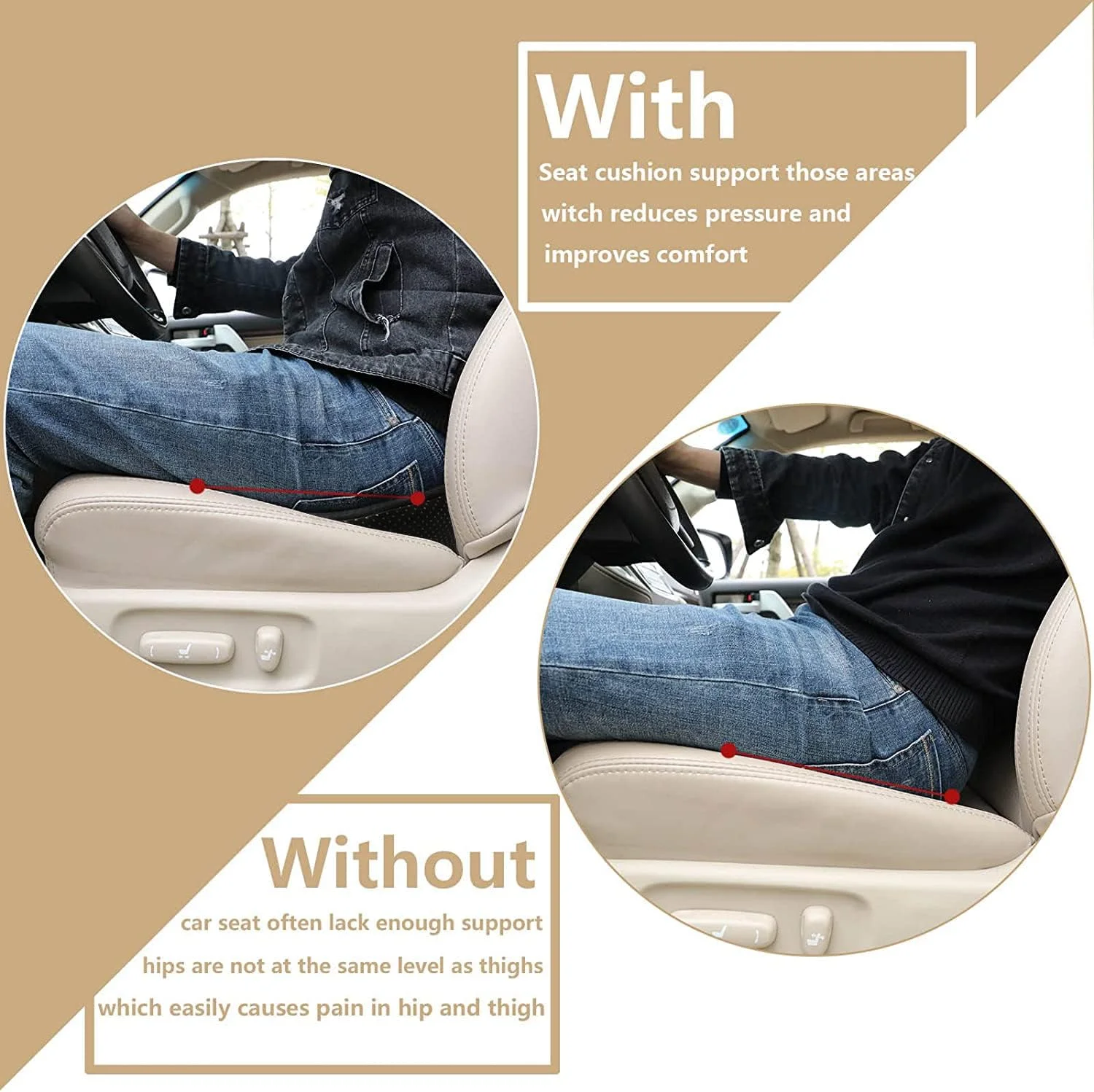 2 In 1 Multifunctional Car Seat Cushion Universal Memory Lumbar Pillow Support Driver Breathable Relief Comfort Chair Car Seat image 5
