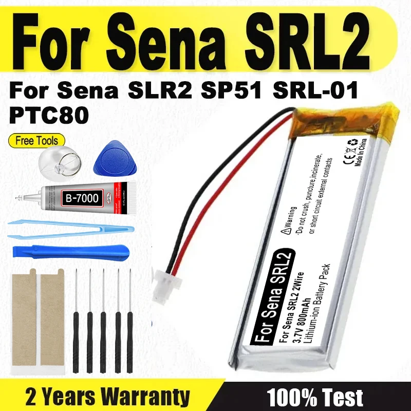 800mAh Battery For Sena SLR2 SP51 SHOEI GT-Air II 2019 Neotec 2 Headset + Tool