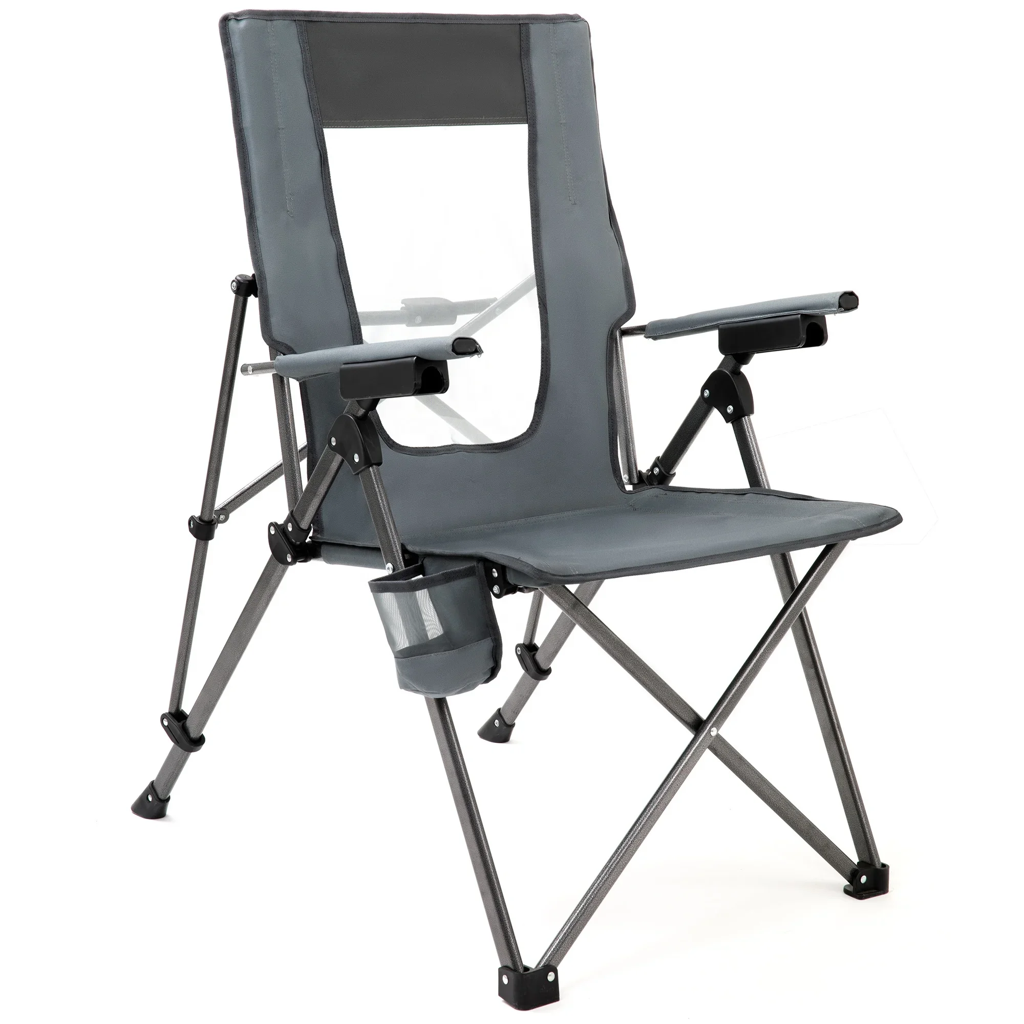 Sunnyfeel Grey Color High Back 3 Position Folding Camping Chair - Enhanced Comfort and Support