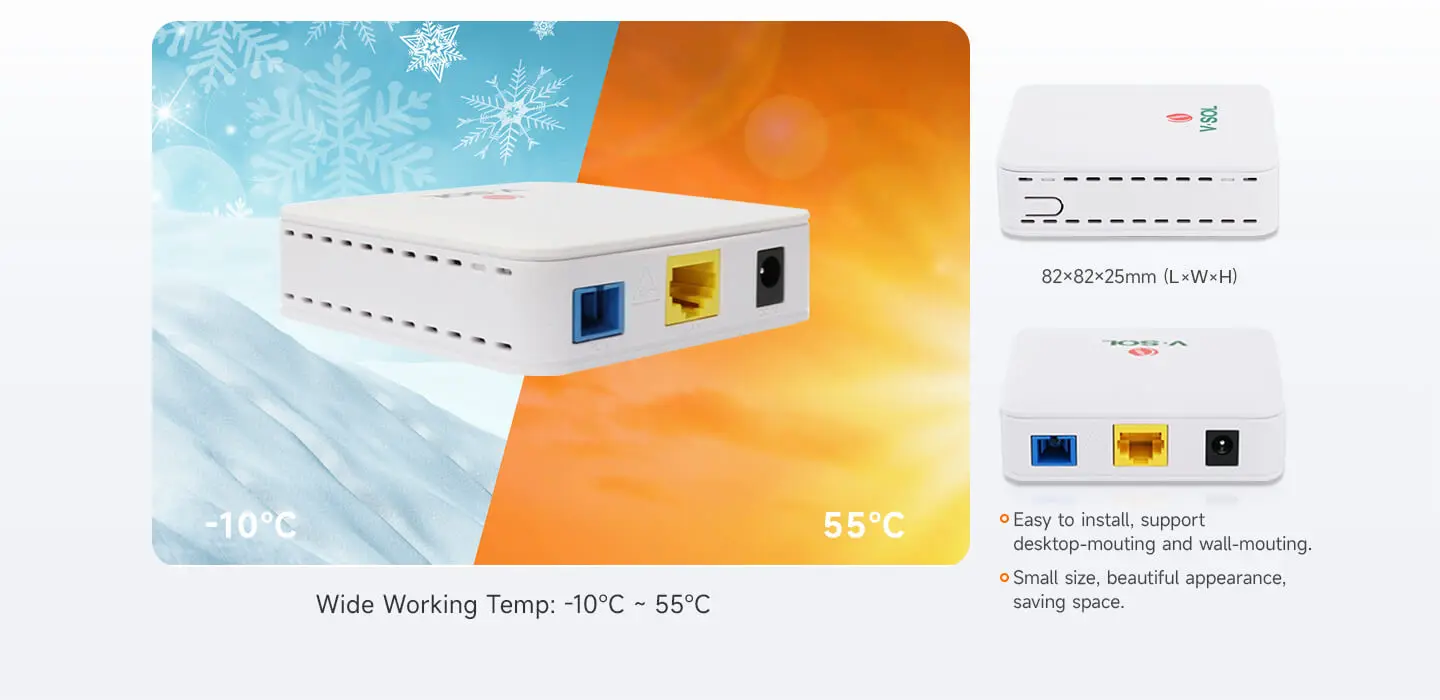 VSOL ONT GPON Epon XPON FTTH Onu Modem 1GE Terminal V2801SG PPPOE V2801SE Bridge Route Daul Mode Wifi Router ONU