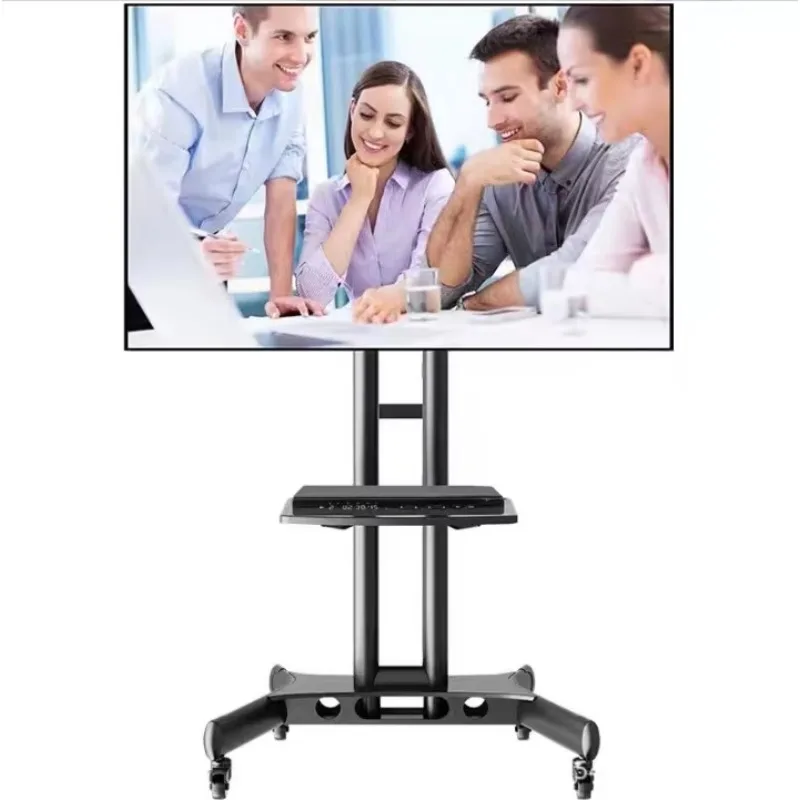 2026 Cintoe 55 65 75 86 Inch Floor Standing Electric Lift Mobile Tv Stand With Wheels For Interactive Flat Panel
