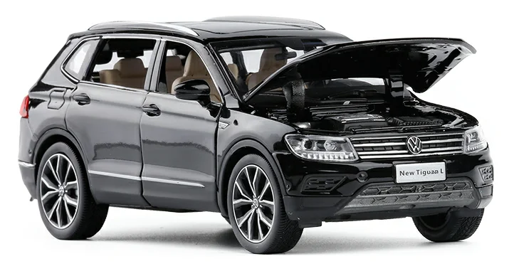 1:32 Alloy Pull Back Car High Imitation Tiguan L Car Model Open Door Music Flash Vehicles Kids Toys Free Shipping