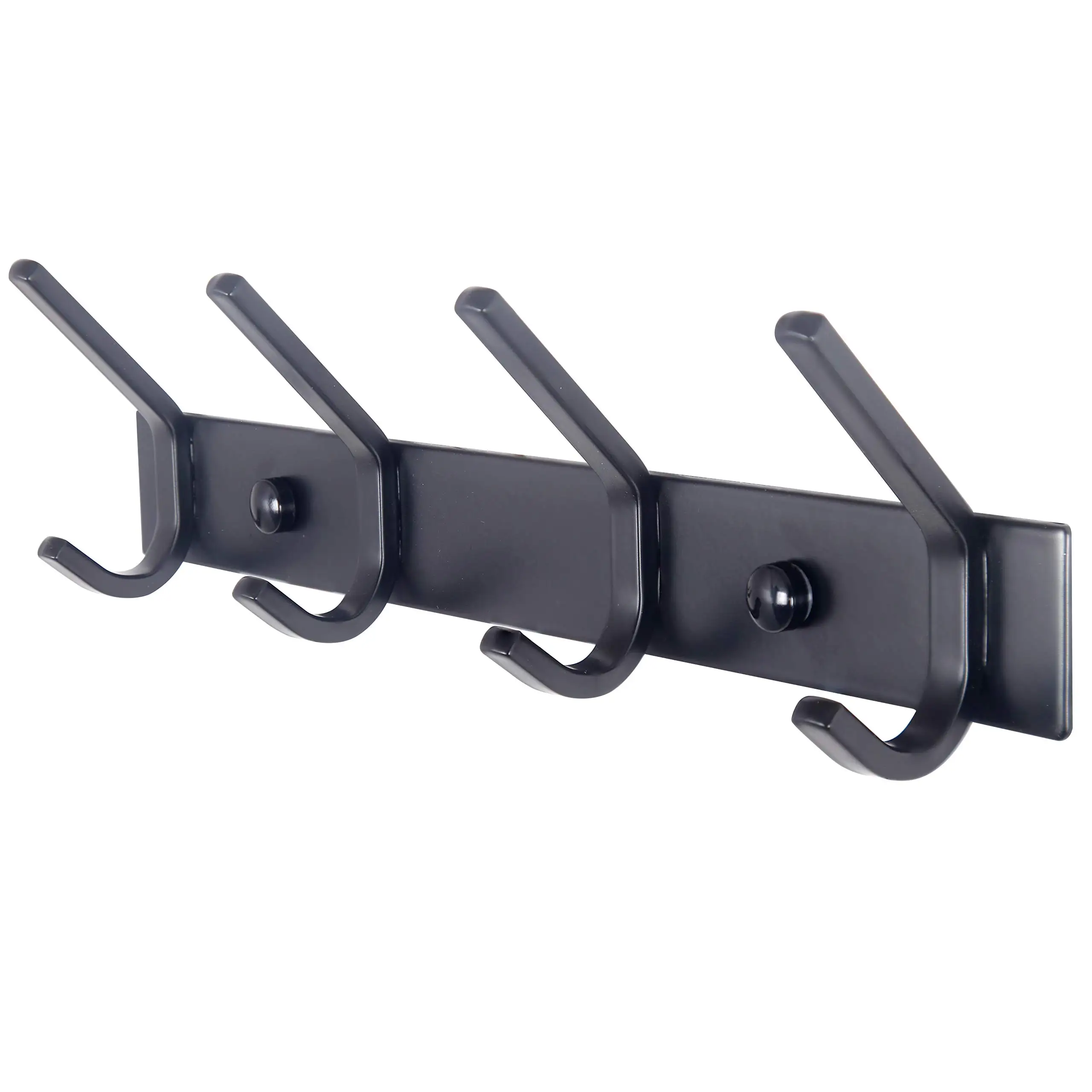 

Wall Mounted Coat Rack With 6 Double Hooks Heavy Duty Metal Rail Black