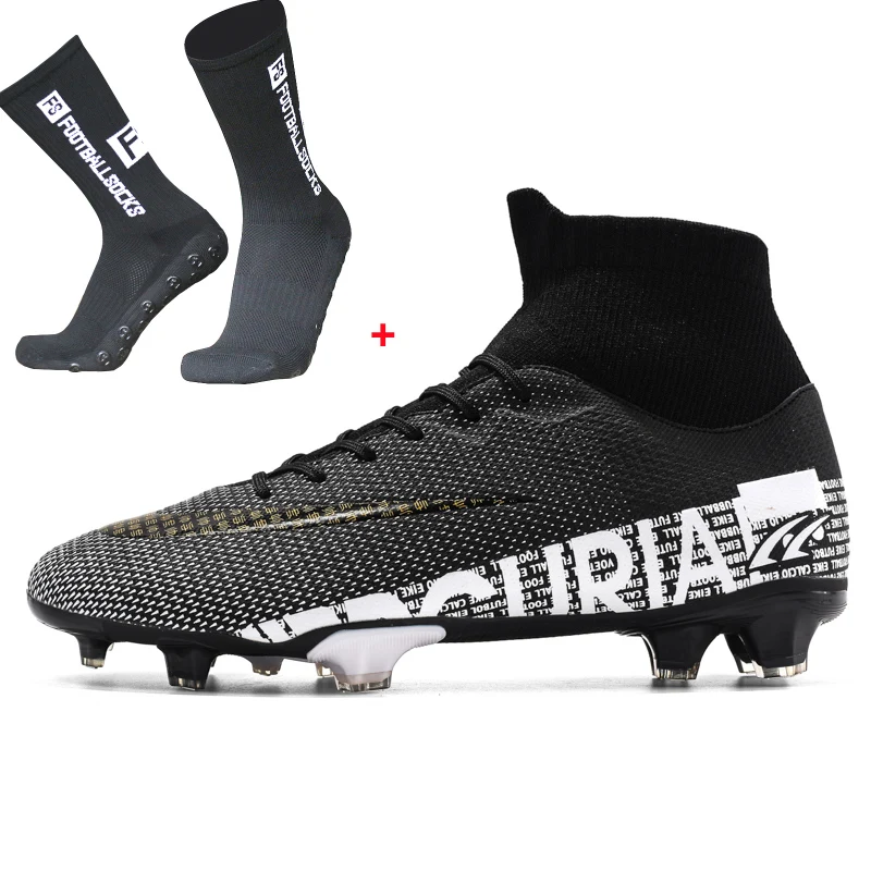 ZHENZU-zapatos de fútbol para hombre y niño, botas de fútbol TF/FG, Botines altos, zapatillas deportivas de entrenamiento, talla 30-45