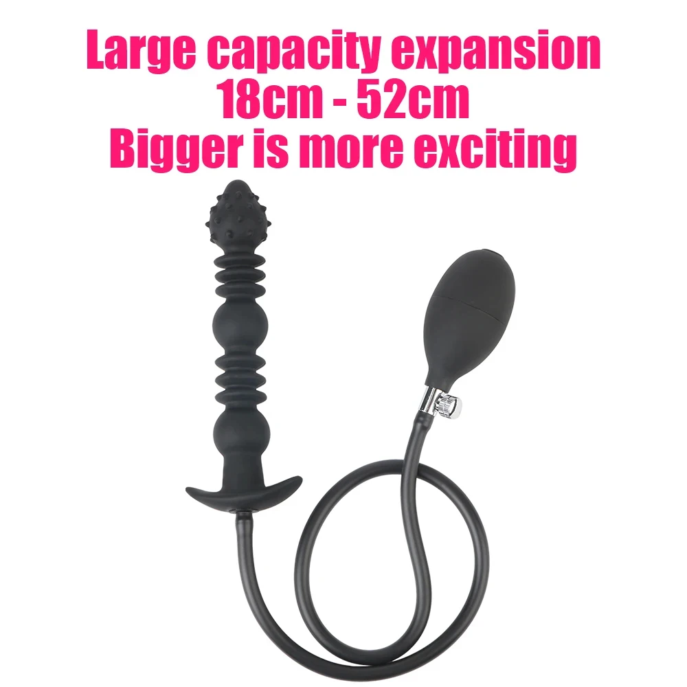 Huge Inflated Anal Plug Vagina Anus Dilator Silicone Butt Plug Expandable Adult Sex Toys For Women Gay Female Masturbator