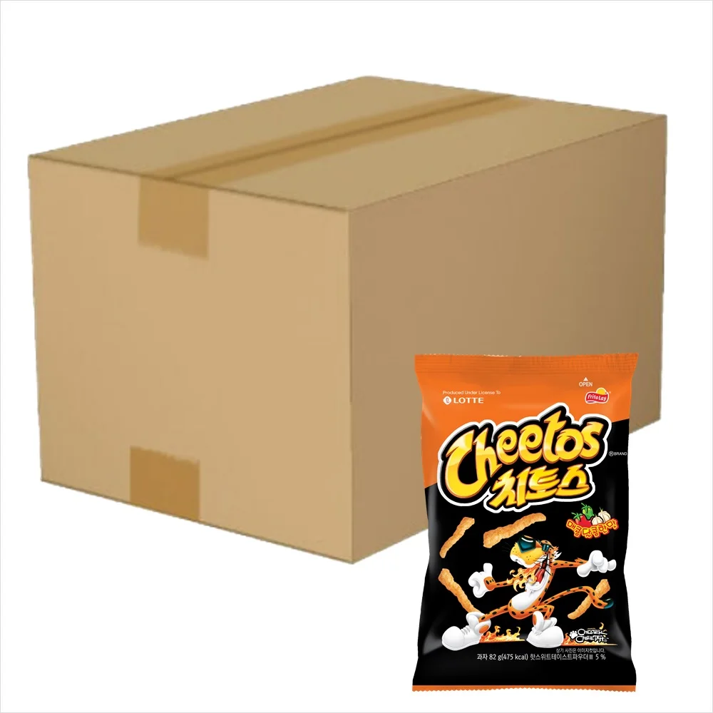 Lotte Cheetos Sabor Dulce Picante 82g X 12 (1 Caja) (Compre 2 Cajas y Obtenga 1000 Gagne X Larga Vida útil)