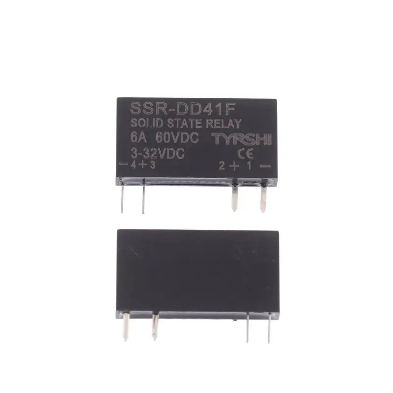 SSR-41FDD/41FDA مرحلات الحالة الصلبة تيار مستمر إلى تيار مستمر وحدة التتابع النحيفة 3-32VDC 6A مرحل صغير عدم الاتصال DIN السكك الحديدية التتابع التيار المتناوب تيار مستمر التحكم