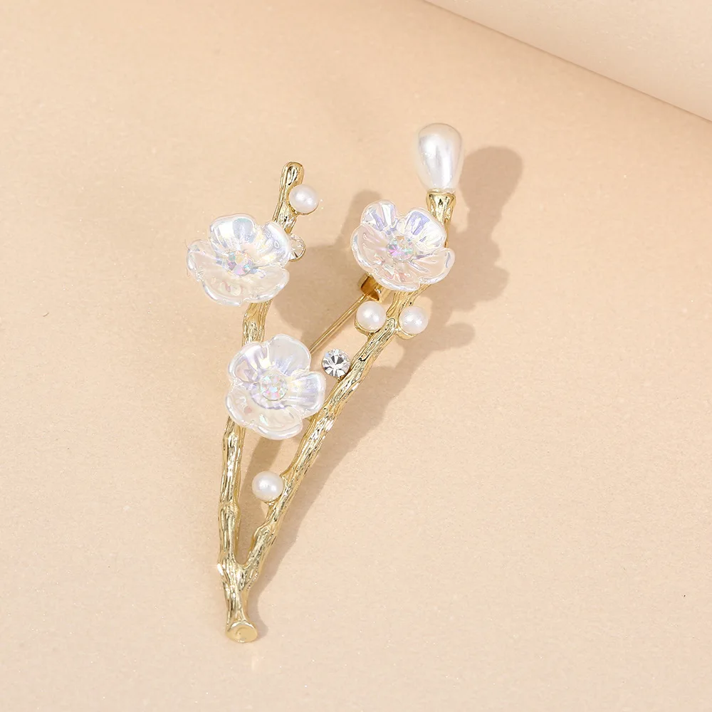 Vintage Temperament Rose Brooches For Women Crystal Flower Buckle Brooch Dress Clothes Suit Scarf Clip Jewelry Gift - Detail 1