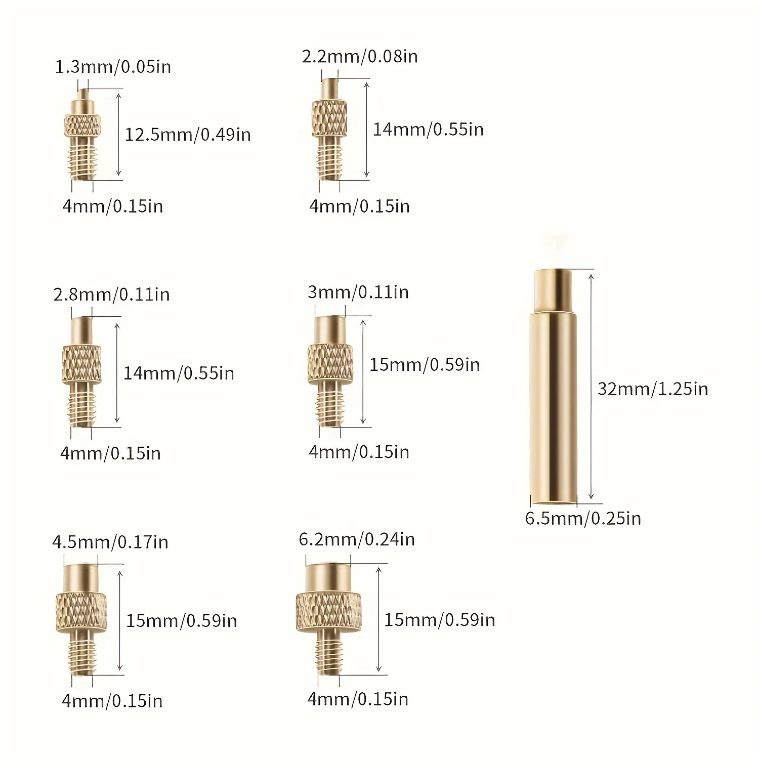 Heat Set Insert Soldering Iron Tips Head M2 M3 M4 M5 M6 M8 Hot Melt Insets Nut Brass Embedded Thread Insertion Kit For Plasti view 6