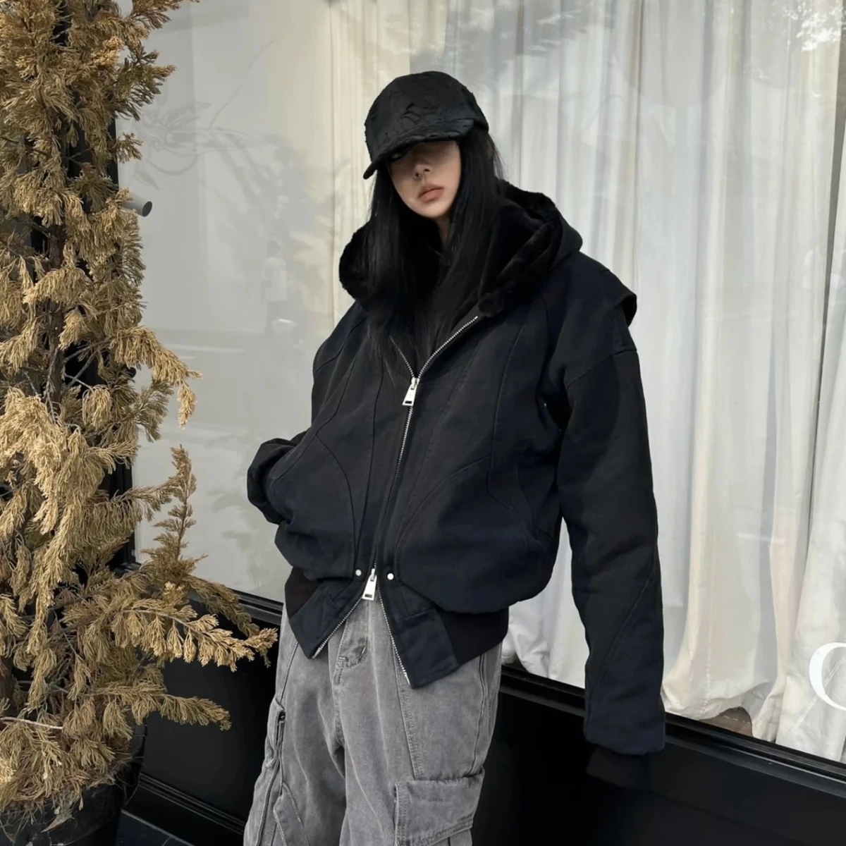 Men's Casual Faion Cotton Jaet Autumn Winter Embroidery Design Oversize Street Sle High End Outerwear Polyester Fiber